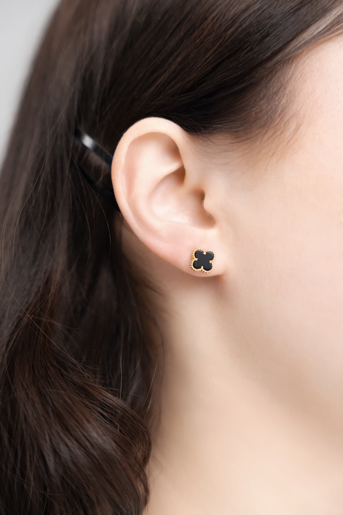 Van Cleef & Arpels Alhambra Onyx Studs